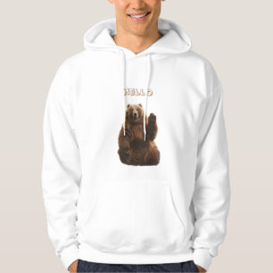 Een bruine beer zegt hallo hoodie
