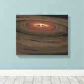 Een bruine dwerg omringd door een draaiende schijf canvas afdruk (Insitu (Houten vloer))