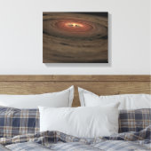 Een bruine dwerg omringd door een draaiende schijf canvas afdruk (Insitu (Slaapkamer))