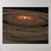 Een bruine dwerg omringd door een draaiende schijf poster (Voorkant)