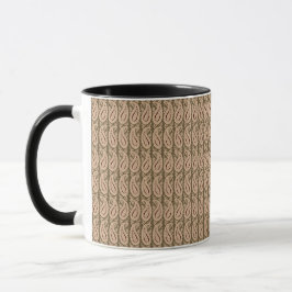 Een bruine en beige achtergrond met een golvend on mok