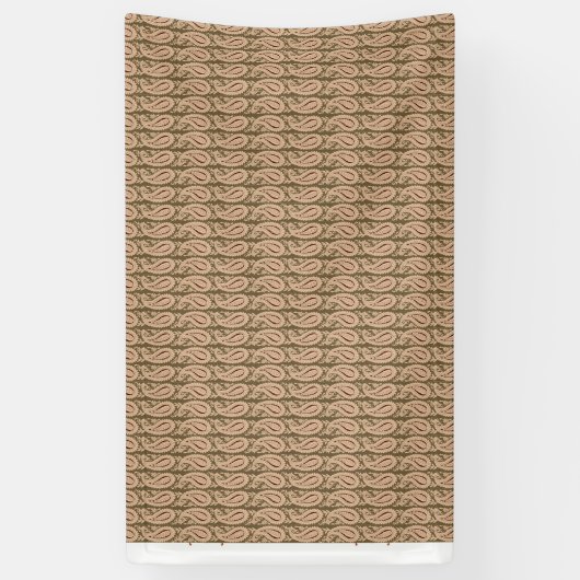 Een bruine en beige achtergrond met een golvend on spandoek (Verticaal)