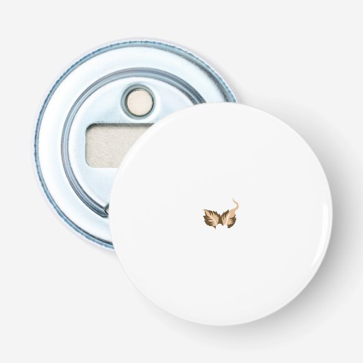 een bruine en witte vogel met grote vleugels button flesopener (Voorkant)