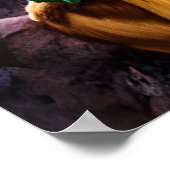 Een bruine hond in het bos | AI Art Poster (Hoek)