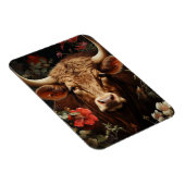 Een bruine Koe in de bloemen Magneet (Rechterzijde)