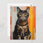 Een bruine tabby kat briefkaart (Voorkant / Achterkant)