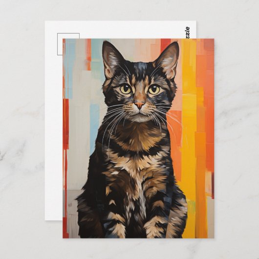 Een bruine tabby kat briefkaart (Voorkant / Achterkant)