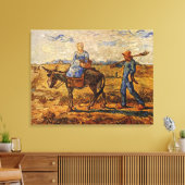 Een bruinend boerenkoppel dat gaat werken canvas afdruk (Insitu (Woonkamer))