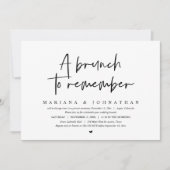 Een brunch om te onthouden, Bruiloft Elopement Par Kaart (Voorkant)