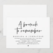 Een brunch om te onthouden, Bruiloft Elopement Par Kaart (Voorkant / Achterkant)