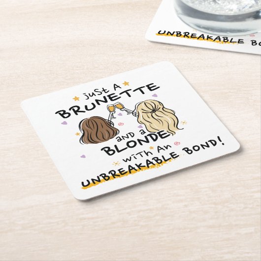 Een brunette en een blond Onderzetter (Schuin)