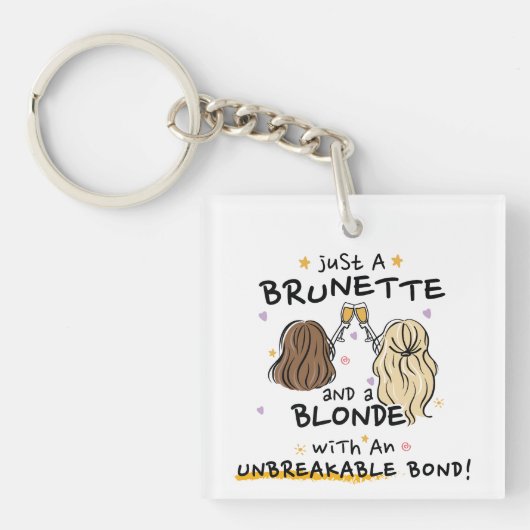 Een brunette en een blonde Sleutelhanger (Voorkant)