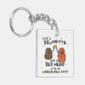 "Een brunette en een rood hoofd" Sleutelhanger (Voorkant Links)