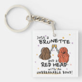 "Een brunette en een rood hoofd" Sleutelhanger (Voorkant)