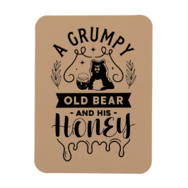 Een brutaal oud Beer en zijn honing Magneet