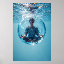 Een bubbel voor je gedachten poster