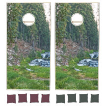 Een Buck Rast bij een Cascading River