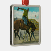 Een Bucking Bronco bij de jaarlijkse Salinas Rodeo Metalen Ornament (Rechts)
