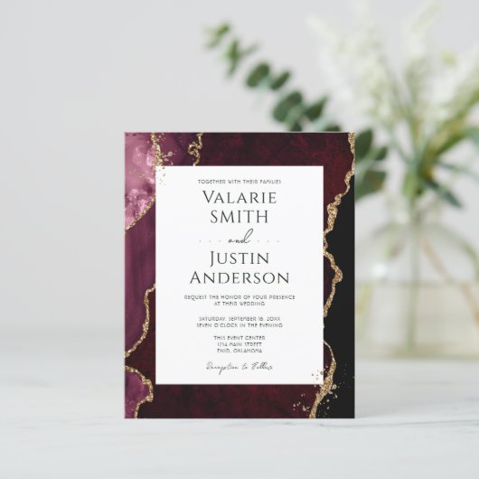 Een budget van Burgundy Agate Weddenschap (Staand voorkant)