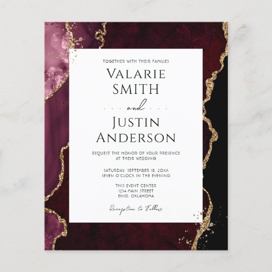 Een budget van Burgundy Agate Weddenschap (Voorkant)