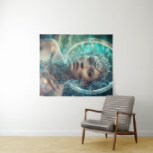 Een buitenaardse sciencefictionvrouw wandkleed (In Situ (horizontaal))