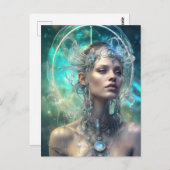 Een buitenaardse scifi vrouw briefkaart (Voorkant / Achterkant)