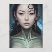 Een buitenaardse scifi vrouw briefkaart (Voorkant)