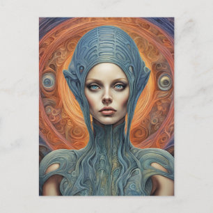 Een buitenaardse vrouw briefkaart