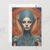 Een buitenaardse vrouw briefkaart (Voorkant / Achterkant)