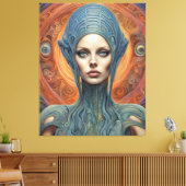 Een buitenaardse vrouw canvas afdruk (Insitu (Woonkamer))