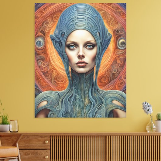 Een buitenaardse vrouw canvas afdruk (Insitu (Woonkamer))