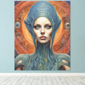 Een buitenaardse vrouw canvas afdruk (Insitu (Houten vloer))