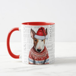 Een Bull Terrier Kerstman in een Sweater Wolf acht Mok
