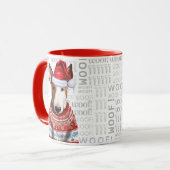 Een Bull Terrier Kerstman in een Sweater Wolf acht Mok (Voorkant links)