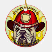 Een Bulldog brandweerman ornament (Voorkant)