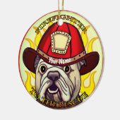 Een Bulldog brandweerman ornament (Links)