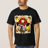 Een bulledog brandweerman t-shirt (Voorkant)