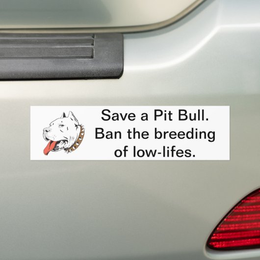 Een Bumpersticker met pit bull opslaan (Op auto)