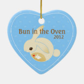 een BUN in de oven (blauw) Keramisch Ornament (Achterkant)