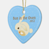 een BUN in de oven (blauw) Keramisch Ornament (Links)