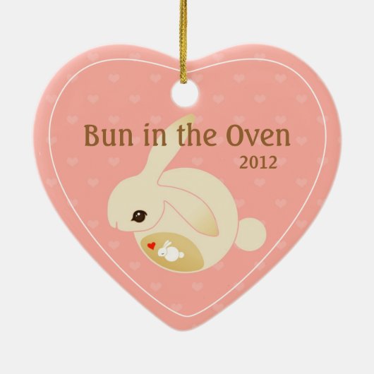 een BUN in de oven (roze) Keramisch Ornament (Achterkant)