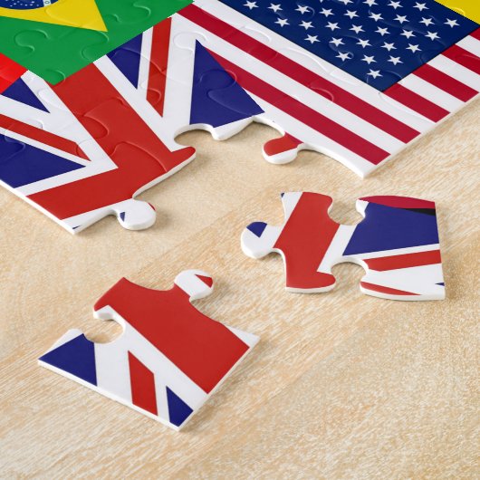 Een bunch van wereldvlaggen legpuzzel (Zijkant)