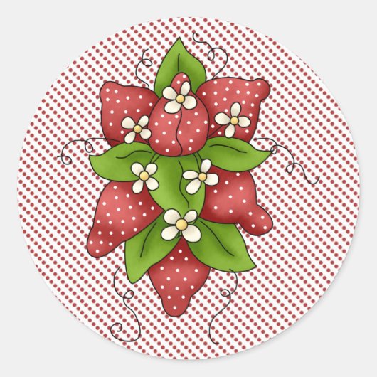 Een bundel aardbeien ronde sticker (Voorkant)