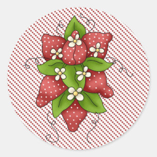 Een bundel aardbeien ronde sticker