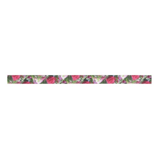 Een bundel bloemen, met inbegrip van rode rozen grosgrain lint (Voorkant)