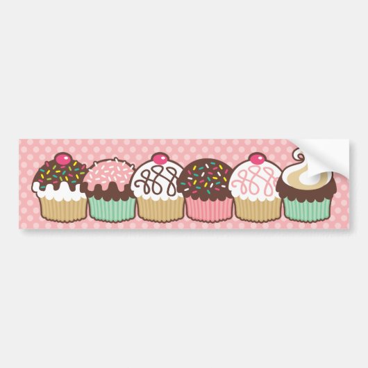 Een bundel Cupcakes Bumpersticker Decal (Voorkant)