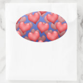 Een bundel harten ovale sticker (Tas)