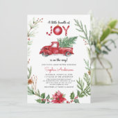 Een bundel JOY Red Truck-kerstBaby shower Kaart (Staand voorkant)