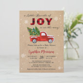 Een bundel JOY Truck Red Pset Baby shower Kaart (Staand voorkant)