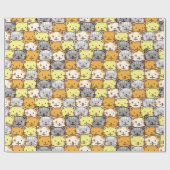 Een bundel kleurrijk kattenpatroon cadeaupapier (Vlak)
